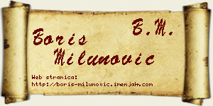 Boris Milunović vizit kartica